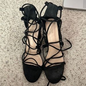 LACE UP SUEDE HEELS